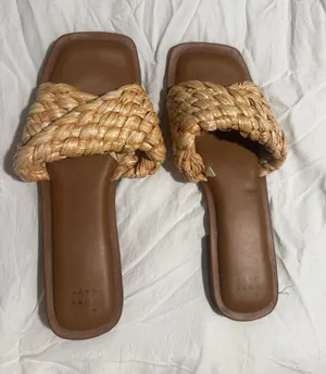 a new day Woven Strap Slide Sandals Tan thumbnail 1