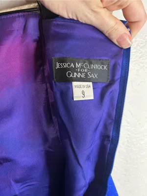 Vintage Jessica McClintock for Gunne Sax Strapless Mermaid Gown Size 9 thumbnail 6