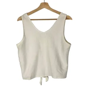 Madewell Texture & Thread White Tie‎ Front Tank Top M thumbnail 3