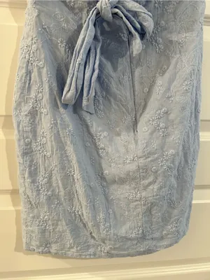 Altar’d State Embroidered Strapless Mini Dress Light Blue Size M thumbnail 10