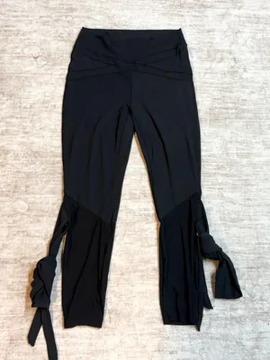 Halara SoftlyZero Women’s Large High Waist Contrast Mesh Lace up Leggings Ballet thumbnail 1