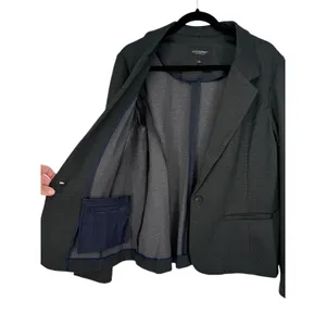 Liverpool Los Angeles Herringbone Ponte Knit Fitted Blazer Jacket Gray Sz‎ Large thumbnail 6