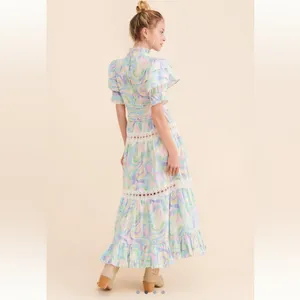 Anthropologie Love And Liberation Tiered Puff-Sleeve Maxi‎ Dress thumbnail 3