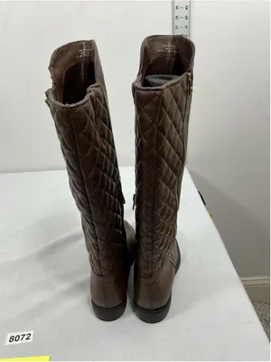 Womans Excellent Condition Quilted 1/4 Zip Riding Boots Size 6 Brown thumbnail 4