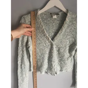 Vintage Cottage Dainty Cropped Cardigan Sweater Light Blue Ribbon Small Y2K USA thumbnail 6