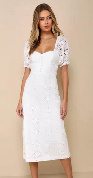 Lulus White Midi Dress thumbnail 1