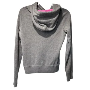 Abercrombie & Fitch Women Hoodie Boho Y2K Casual Gray Pink Logo Size M thumbnail 5