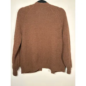 American Eagle Cardigan Sweater Brown Popcorn Waffle Knit Open Front Warm Small thumbnail 4