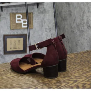 Style & Co. Two Piece Stacked Heel Dress Pumps Berry Microsuede Purple 8.5M thumbnail 2