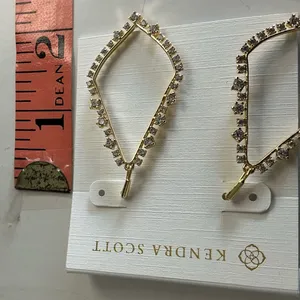 Kendra Scott Gold and Tan Earrings thumbnail 3