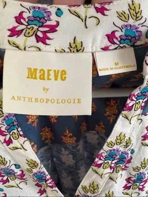 EUC Anthropologie Maeve Mandan Mixed Print Top Size Medium thumbnail 5