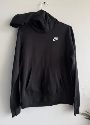 Nike Womens Sportswear Funnel Neck Hoodie Black‎ Fleece Pullover Small 3590 thumbnail 1