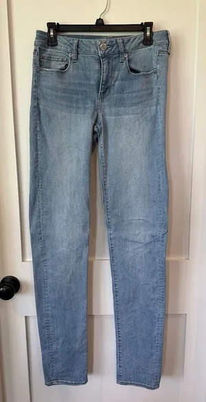 American Eagle Outfitters Light Wash Women's Skinny Jeans 8 extra long thumbnail 1
