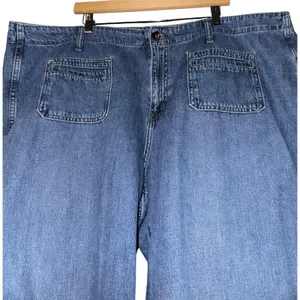 Old Navy Baggy Wide Leg Jeans Women's 22‎ Medium Wash Skater Pockets Retro Denim thumbnail 2