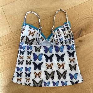 Omighty Butterfly Graphic Cami with Blue Lace thumbnail 5