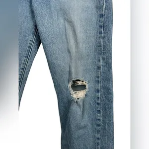 Levi’s Premium Wedgie Straight Jeans‎ Size 30 Distressed High Rise Medium Wash thumbnail 7