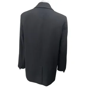 Zara Women's Black Long Sleeve One Button Notch Collar Long Blazer Coat Jacket M thumbnail 2