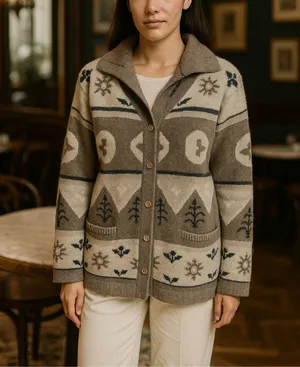 Vintage Bauhinia Lambswool Angora Southwestern Cardigan Sweater M thumbnail 8