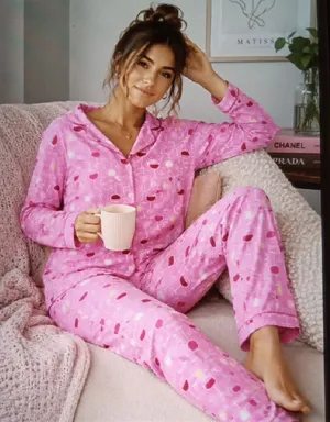 Live Love Loungue By Karen Neuburger Rose All Day Pink Set Pajamas Womens S thumbnail 1