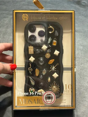 House of Harlow 1960 Black Mosaic Charm Case for iPhone 16 Pro Max NIB thumbnail 1