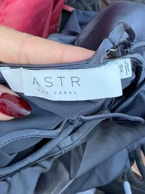 ASTR The Label gray satin midi dress with a side slit sz XS #satin #party #sexy #goingout thumbnail 5