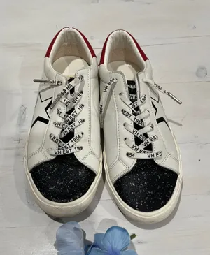 Vintage Havana White Star Glitter Sneakers Red Accent Lace Up Shoes‎ thumbnail 1