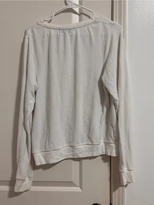 Wildfox Off-White Textured Crewneck Sweatshirt thumbnail 3