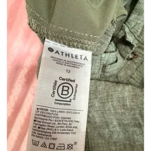 Athleta Voyager 100% Linen Shorts Womens 12 Aspen Olive Adjustable Waist thumbnail 7