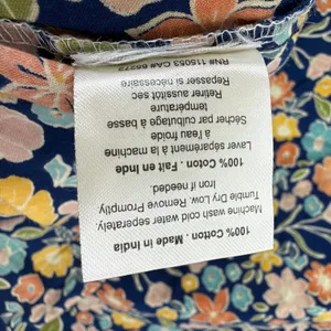 Crafted by Mahogany Pajamas Womens XL Blue Floral Print Cotton Short Sleeve Set thumbnail 8