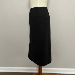 Sharagano Studio Skirt Straight Midi High Waisted Back Split Bet Loops Black thumbnail 13