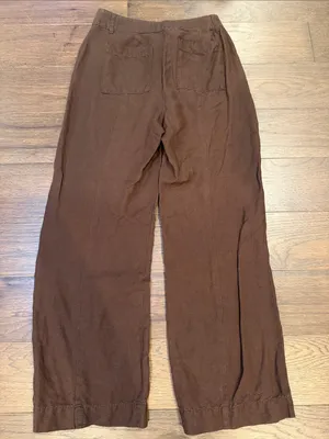 Loft Women’s Brown Relaxed-Leg Pants in 00 Petite - C31-049 thumbnail 4