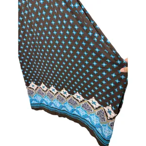 Lucky Brand Brown Turquoise Geometric‎ Floral Empire Waist Midi Dress M thumbnail 3