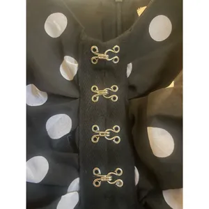 URBAN OUTFITTERS Puff Sleeve Polka Dot Mini Dress Small S Black White thumbnail 6