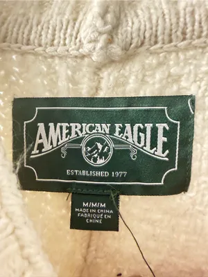 American Eagle Outfitters Cream Cable & Patchwork Mock Neck Sweater thumbnail 2