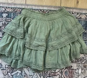 American Eagle Green Ruffle Tiered Boho Skort Size XS thumbnail 1