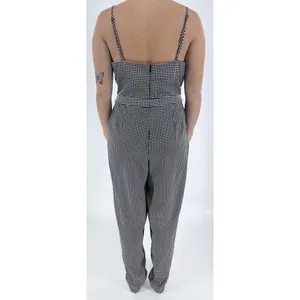 Forever 21 Black and White Check Checkered Plaid Jumpsuit Size Medium thumbnail 3