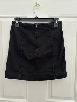 Free People Black Denim Mini Skirt - Women's Classic A-Line thumbnail 7