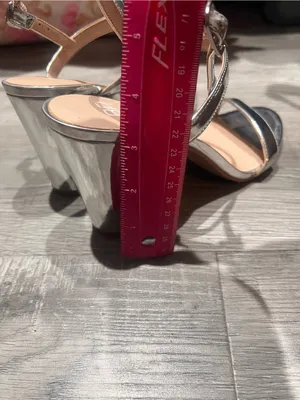bp Metallic Silver Open-Toe Strappy Heels for Women thumbnail 3