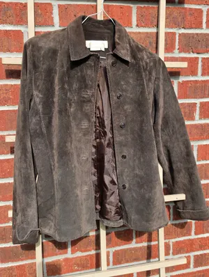 Vintage Margaret Godfrey Leather Suede Jacket Brown 10 thumbnail 4