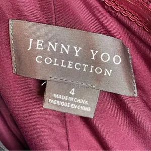 Jenny Yoo‎ Formal Dress Prom Tulle Bridesmaid Size 4 Wine Hollywood Gown Classic thumbnail 4