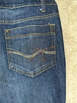 Faded Glory dark wash mid-rise bootcut stretch denim jeans Size 6 Western cowboy thumbnail 8