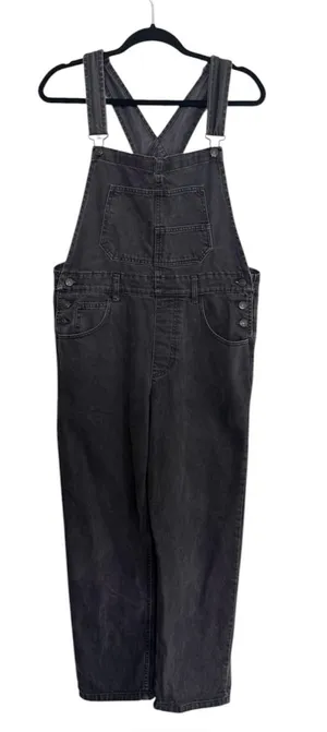 Free People We the Free Washed Black Overalls size Medium thumbnail 1