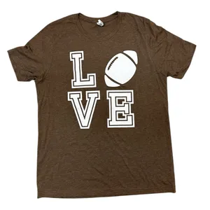 Love Football Brown Graphic T-Shirt Size Large thumbnail 3
