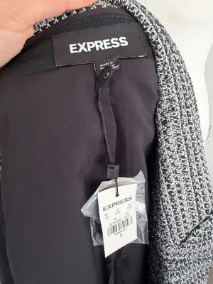 EXPRESS Black White Boucle Blazer Jacket Size 6 NEW NWT thumbnail 7