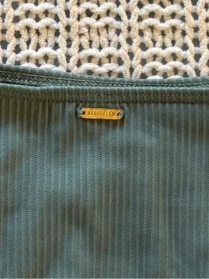 Hollister Ribbed Deep Olive Green Bikini Bottom Cheeky Cutout Medium Swimwear thumbnail 3