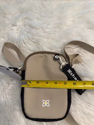 Sherpani Beige and Black Compact Crossbody Pouch brand new thumbnail 6