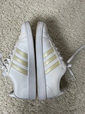 adidas White Cloudfoam Classic three striped sneakers thumbnail 10