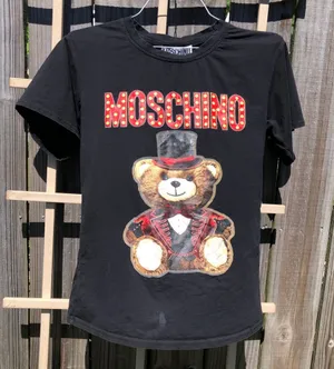 Moschino Couture Black Ring Leader teddy bear t-shirt Small thumbnail 1