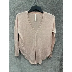 The Group Babaton Womens Pink Waffle Knit Cardigan S V-Neck SWF0-1113-30 thumbnail 4
