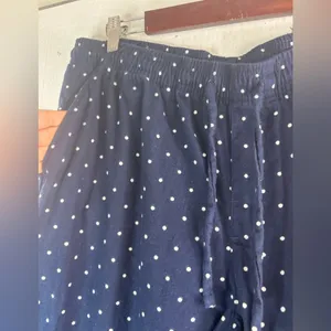 GAP XL Women's Light Flannel Pajama Bottoms in Navy Polka Dot thumbnail 3
